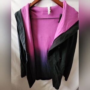 Lululemon Athletica Black Jacket with Purple Hood Size 8